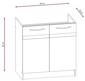 Cucina componibile VALERIA 240 cm rovere sonoma/marrone