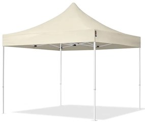 TOOLPORT 3x3m gazebo pieghevole con laterali (finestre), ECONOMY acciaio, crema - (59035)