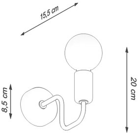Sollux SL.1445 - Applique VECTOR 1xE27/15W/230V nero