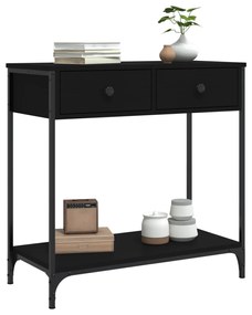 Tavolino consolle nero 75x34,5x75 cm in legno multistrato