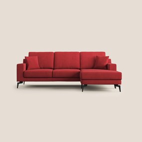 Prestige divano angolare reversibile in microfibra smacchiabile T11 rosso X