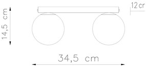 Lampada da soffitto bianca con paralume in vetro ø 12 cm Umerta - Sollux