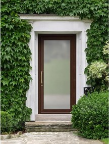 Portoncino d'ingresso Condo2 L 90 x H 210 cm in PVC noce, apertura spingere a destra