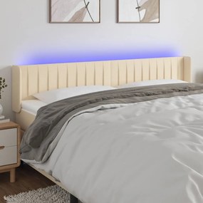 Testiera A Led Crema 183x16x78/88 Cm İn Tessuto /