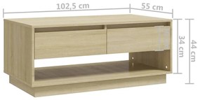 Tavolino da Salotto Rovere Sonoma 102,5x55x44 cm in Truciolato