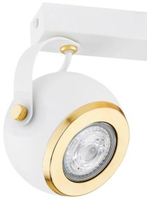 Argon Faretto da soffitto Kos Plus, 2 luci, ottone/bianco