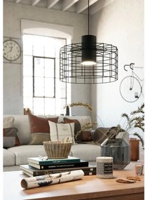 Eglo 43627 - Lampadario su corda  MILLIGAN 1xE27/40W/230V d. 38 cm nero