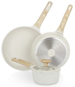 Batteria pentole 4 pezzi Bambù bianca