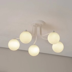 Plafoniera soffitto Astral SOLLUX LIGHTING, dimmerabile, Bianco / Opale, Soggiorno / Sala da pranzo, Vetro, Moderno, Plafoniera