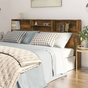 Testiera Con Contenitore Rovere Fumo 200x19x103,5 Cm /