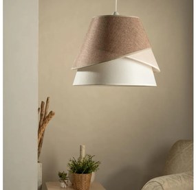 ONLI - Lampadario a cavo POLLON 1xE27/15W/230V marrone/crema/beige