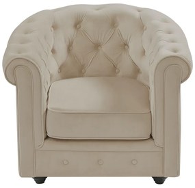Poltrona in Velluto Beige - CHESTERFIELD