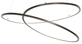 Lampada a sospensione di design bronzo 72 cm con LED dimmerabile in 3 fasi - Rowan