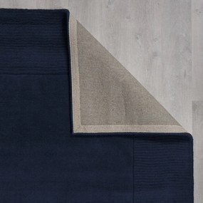 Tappeto blu scuro in lana tessuto a mano 200x290 cm Textured Wool Border – Flair Rugs
