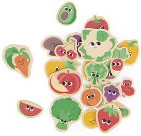 Magneti in legno - Frutta e verdura - 24 pezzi