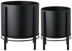 Set di coprivaso in metallo 2 pz ø 25 cm Svarta – House Nordic