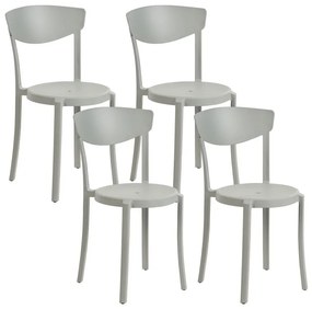 Set di 4 sedie da pranzo grigio chiaro VIESTE Beliani