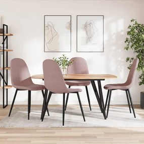 Sedie Da Pranzo 4 Pz Rosa İn Velluto /