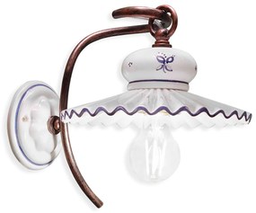 Applique Classica Roma Metallo E Ceramica Nero Sfumato Rame 1 Luce E27