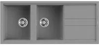 Lavello Elleci Incasso 2 vasche 116x51 Best 500 Granitek Grigio Cemento LGB50048