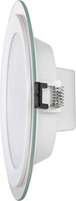 Pannello LED Rotondo da incasso 12W Foro Ø120mm IP44 in Vetro Colore Bianco Naturale 4.200K