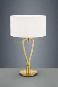 Paris ii lampada da tavolo ottone satinato con paralume ed interrut...