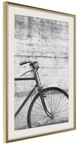 Poster  Bicycle Leaning Against the Wall  Cornice Quadri Cornice d'oro con passe-partout, Larghezza x Altezza Home decor 20x30