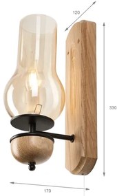 Brilagi - LED Applique COTTAGE 1xE14/40W/230V quercia/marrone