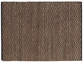 Tappeto nero/di colore naturale in misto iuta 120x170 cm Zigzag – douceur d'intérieur