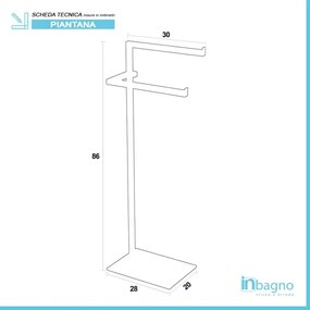 Piantana Porta asciugamani in Acciaio Cromo con Base in Vetro Temperato Tortora