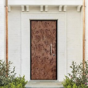 Porta blindata MASTER Ceramic L 90 x H 210 cm in Laminam marrone/bianco, apertura spingere a sinistra, falso telaio incluso