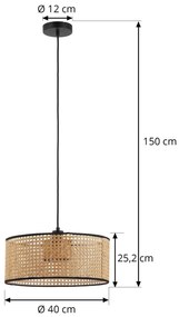 Lindby Otso lampada a sospensione bambù Ø 40 cm