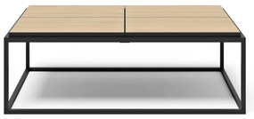 Tavolino con piano in rovere nero e naturale 75x120 cm Douro - TemaHome