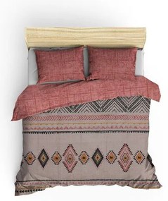 Biancheria da letto matrimoniale color rosso mattone e marrone in cotone Renforcé 240x220 cm Felix - Mijolnir
