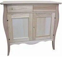 Madia credenza in legno bombata grezza 2 ante l.105 p.50 h.100