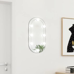 Specchio con Luci LED 60x30 cm Ovale in Vetro