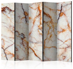 Paravento design Lastra marmorea II (5-parti) - sfondo chiaro a texture di pietra