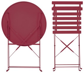 Set da balcone acciaio bordeaux FIORI Beliani