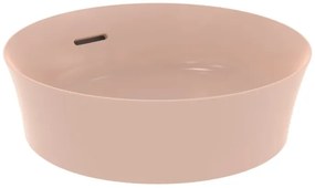 Ideal standard Ipalyss Lavabo 40 cm rotondo da appoggio senza foro con troppo pieno in diamatec rosa pallido