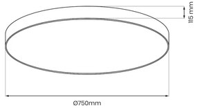 Plafoniera LED dimmerabile SIENA LED/80W/230V 3000-6000K Ø 75 cm nera + telecomando
