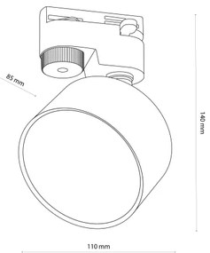 Faretto per sistema a binario AVIA 1xGX53/15W/230V nero