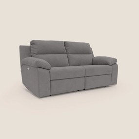 Romeo Divano relax con recliner elettrico in morbido tessuto impermeabile T02 grigio