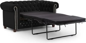 Divano nero allungabile con rivestimento in velluto 148 cm York Blik – Ropez