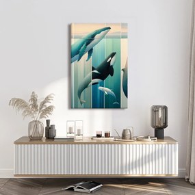 Quadro su tela – Eleganza delle balene sotto la superficie