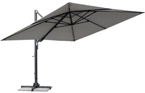 Ombrellone a palo laterale grigio Sombra NATERIAL con telo quadrato grigio L 298 x P 298 x H 260 cm