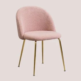 Confezione da 4 sedie da pranzo in ciniglia Kana Design Rosa & Dorato - Sklum
