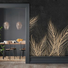 Fotomurale Fluttering, nero e oro 400X300 cm