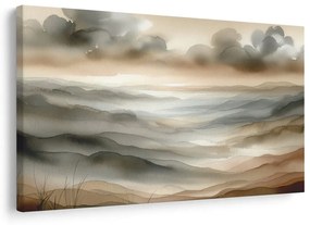 Quadro su tela – Paesaggio nella nebbia e marrone