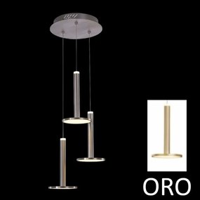 Lampadario led a tre pendenti tua md17033012-3asg oro