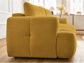 Divano color senape allungabile e con contenitore rivestito in ciniglia 251 cm Fuji – Bobochic Paris